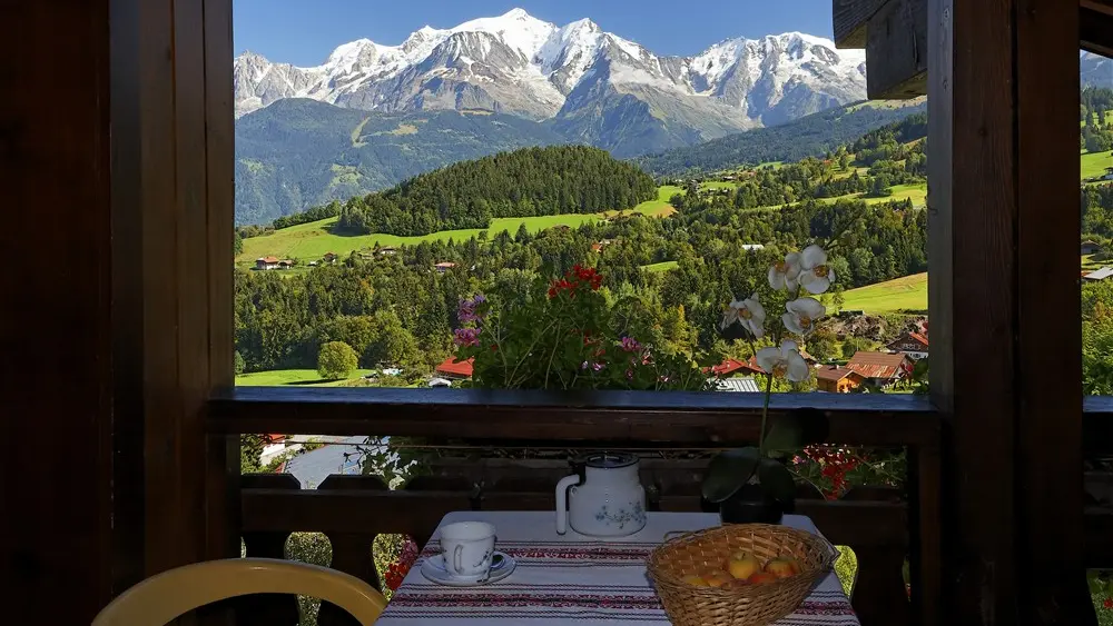 Vue sur le Mont Blanc du balcon