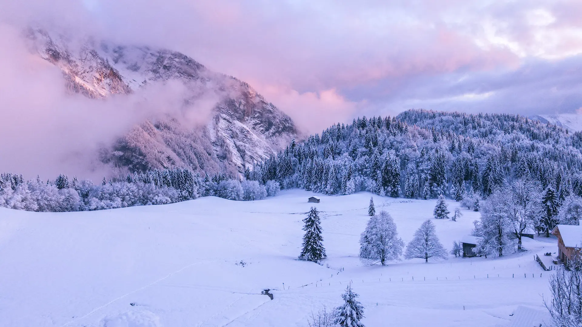 coucher de soleil sur les hauteurs de samoens