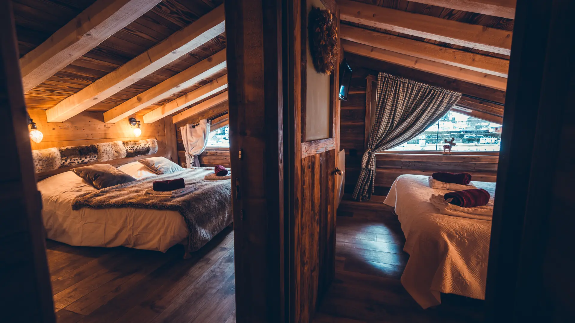 Espace nuit avec deux chambres
