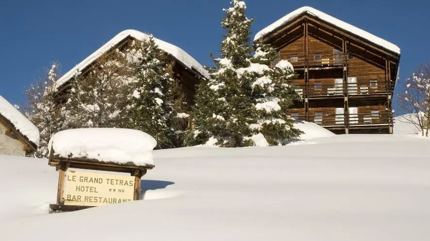 Vue hiver de l'hôtel