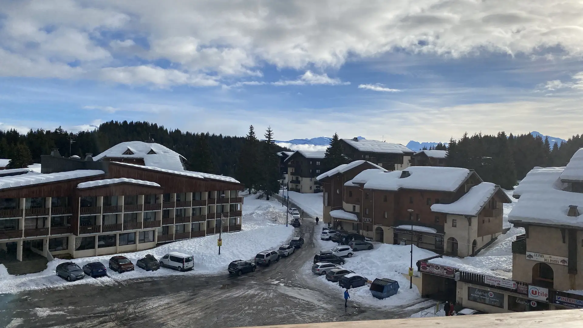 Vue du balcon en hiver