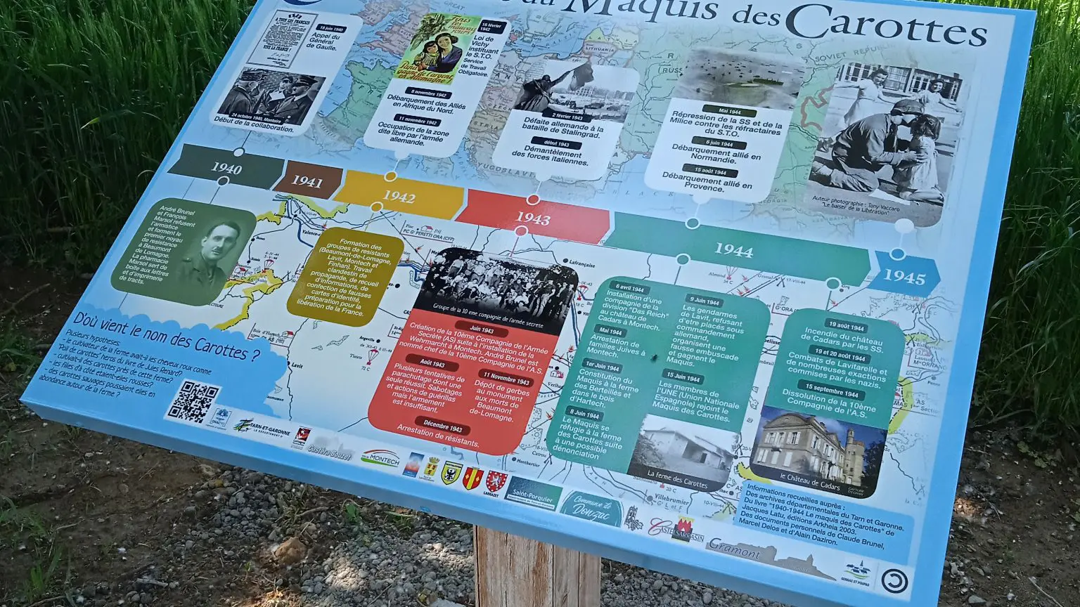 Pupitres histoire du Maquis des Carottes