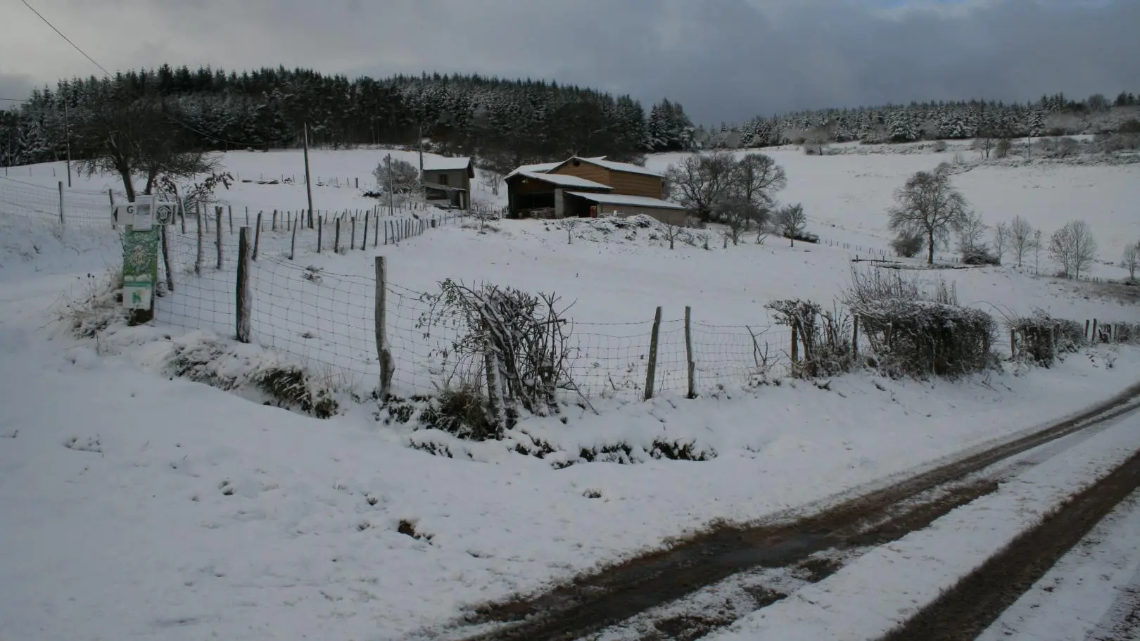 situé moyenne montagne, luge en hiver dans les prés tout autour selon enneigement