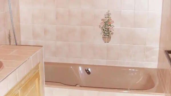 salle de bains avec baignoire