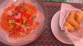 Carpaccio d'espadon et Panisses