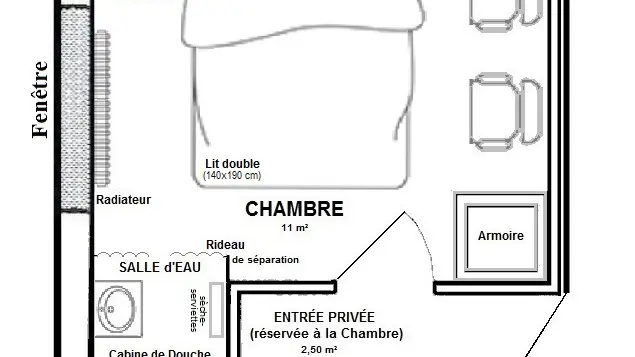 Chambre d'Hôtes Edelweiss et Pommes de Pin, pour 2