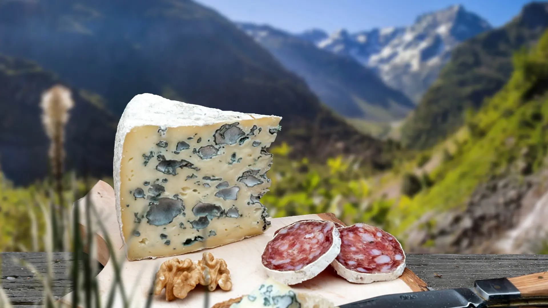 Montagne et fromage bleu , fromagerie Ebrard