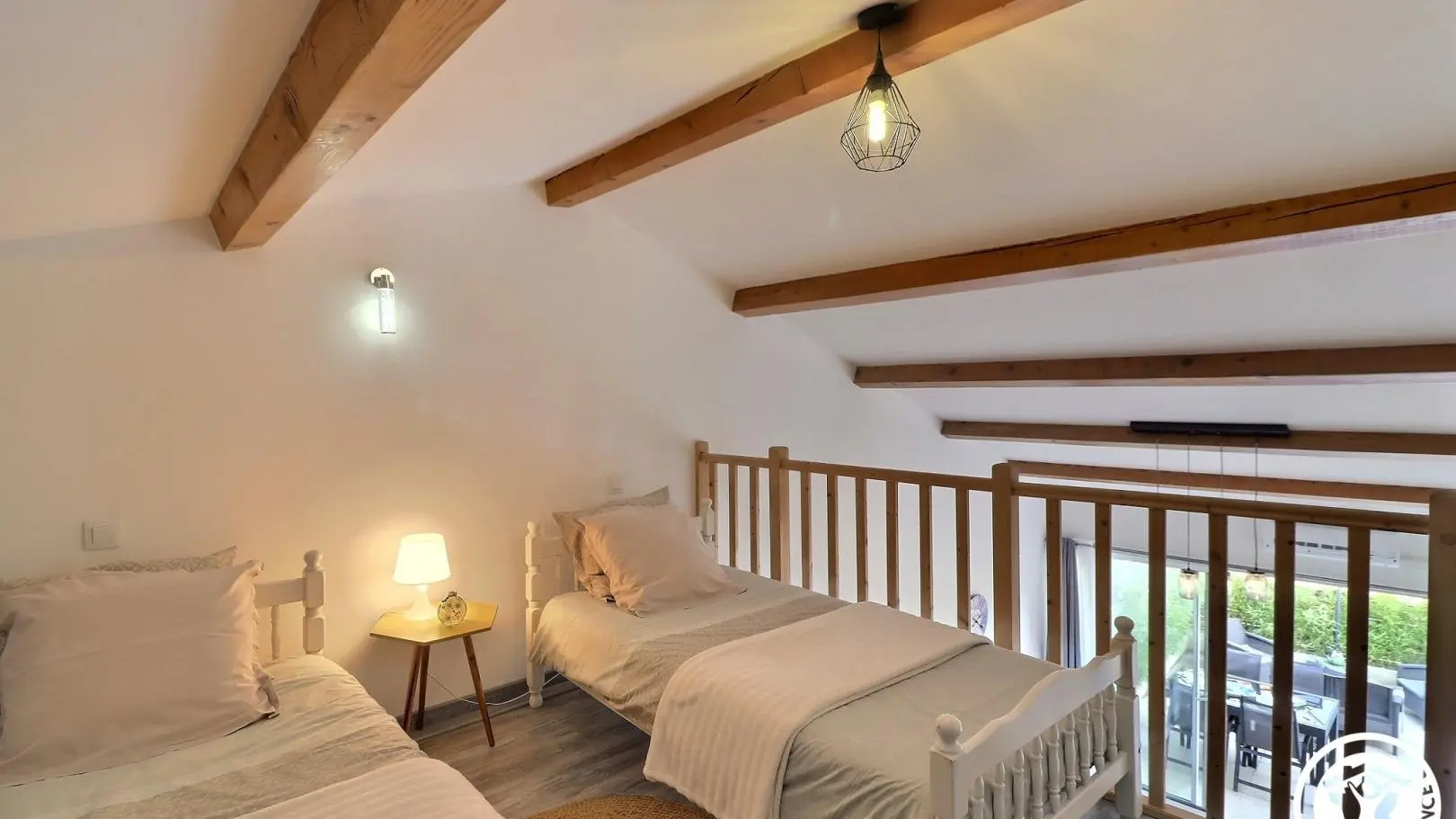 Chambre du haut avec 2 lits