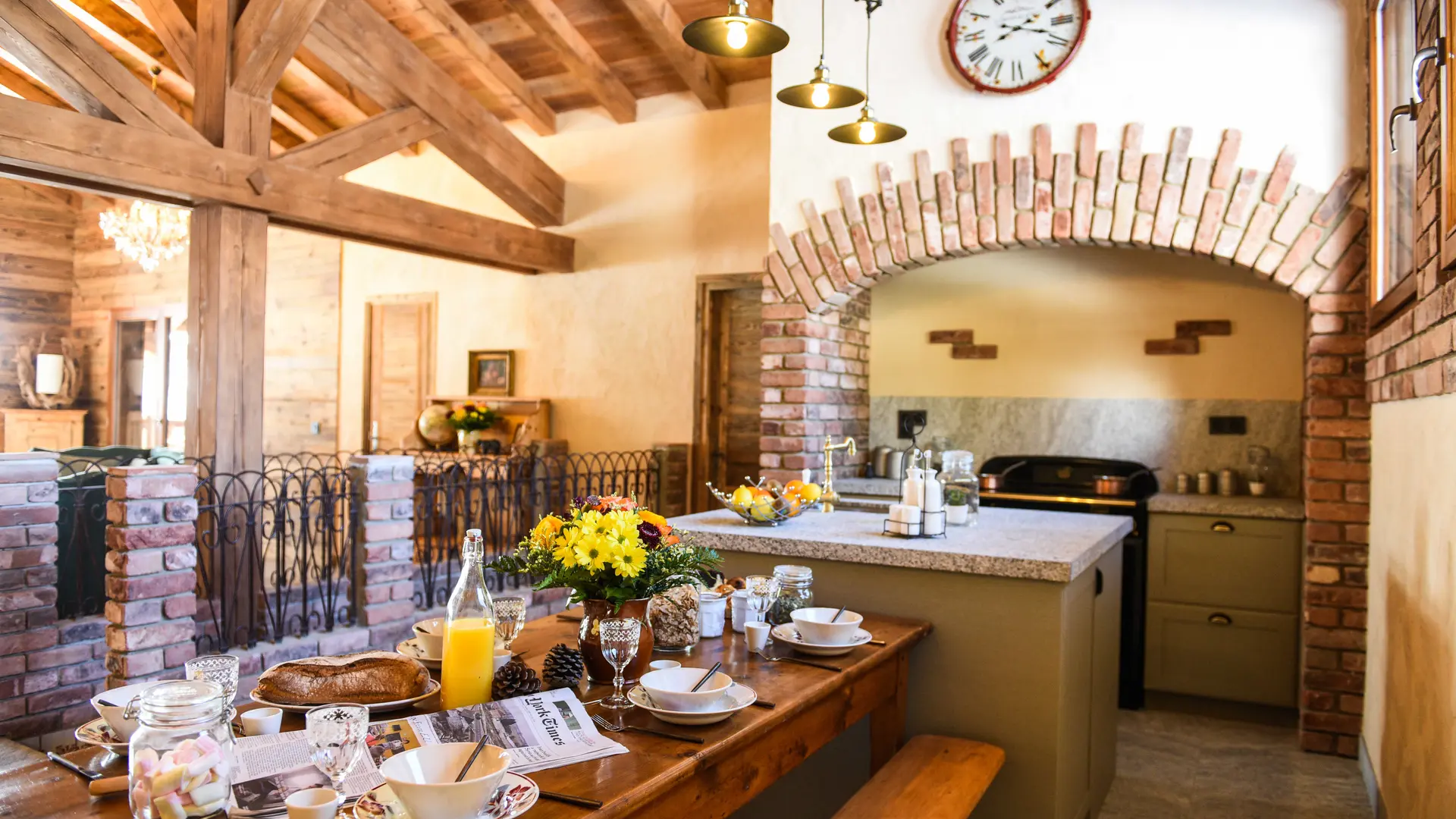 chalet la ferme d'Estelle salle à manger