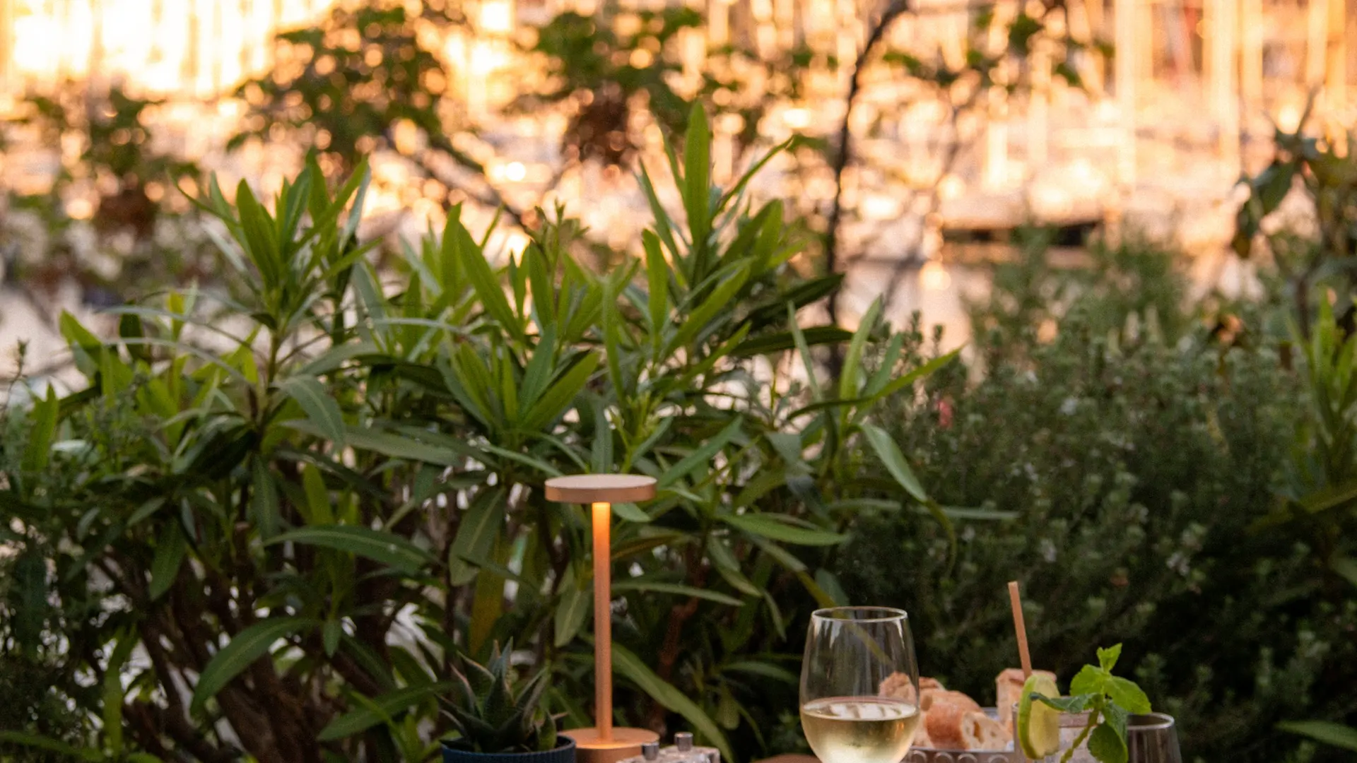 Dinner on the terrace at Les Jardins d'Hélios