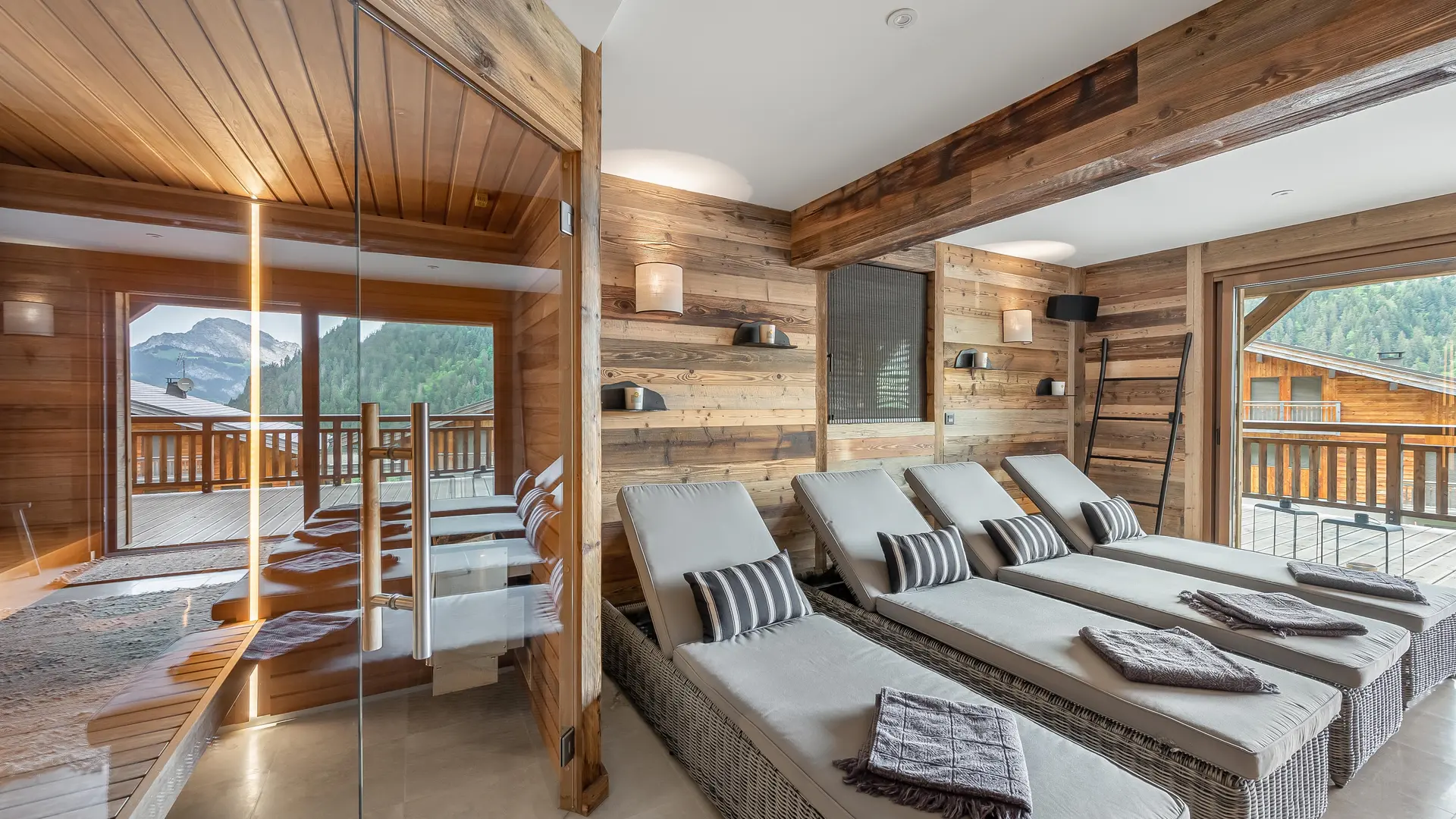 Espace détente et accès au sauna
