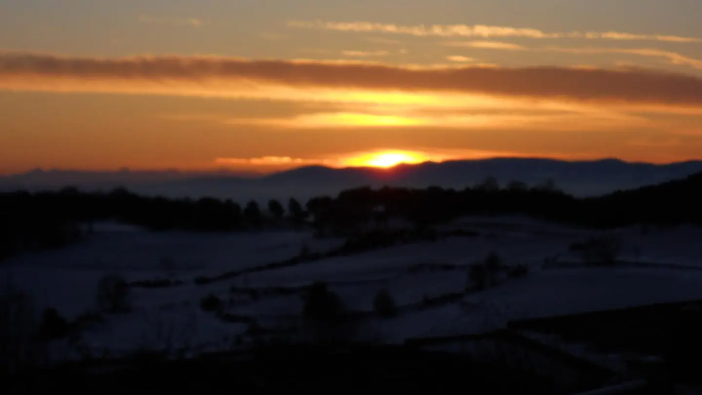 Lever de soleil à Chavannes en Janvier