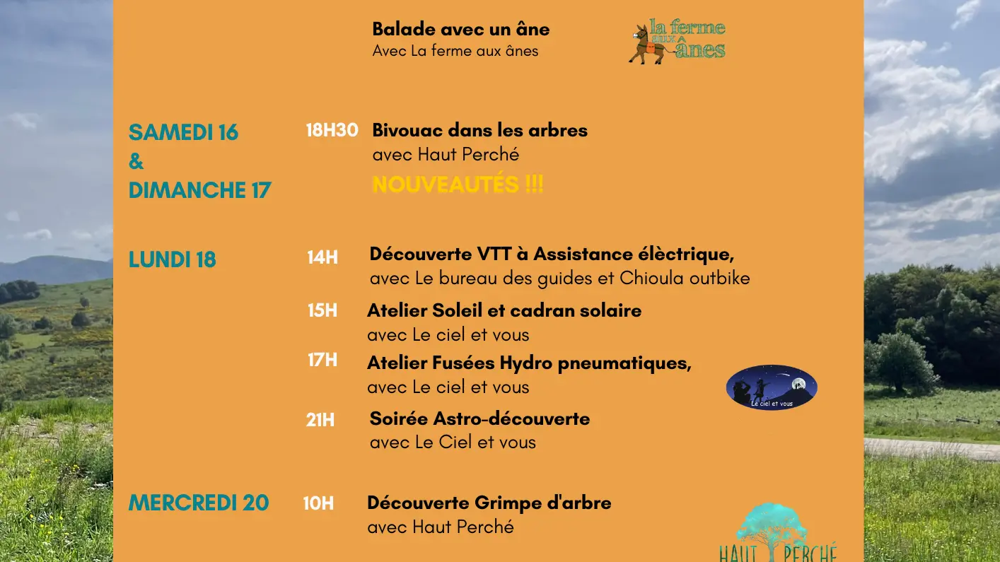 Programme du 16 au 23.08