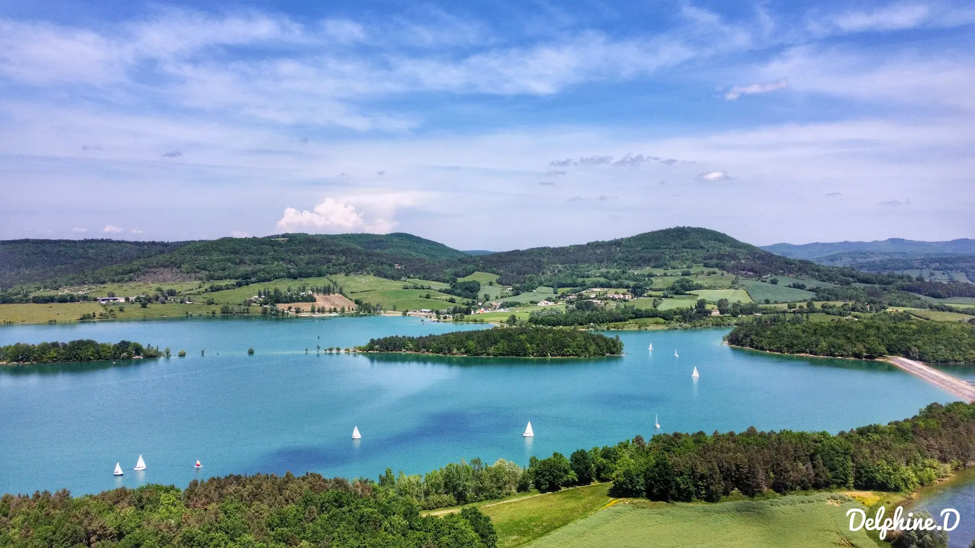 Lac de Montbel vue aerienne