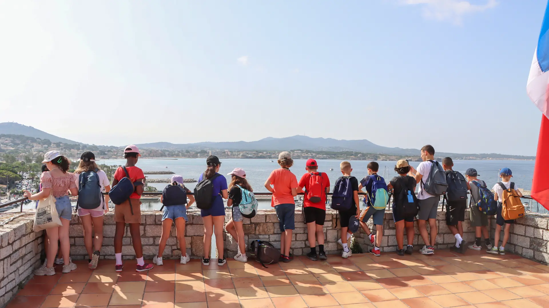 View from the summit with the children