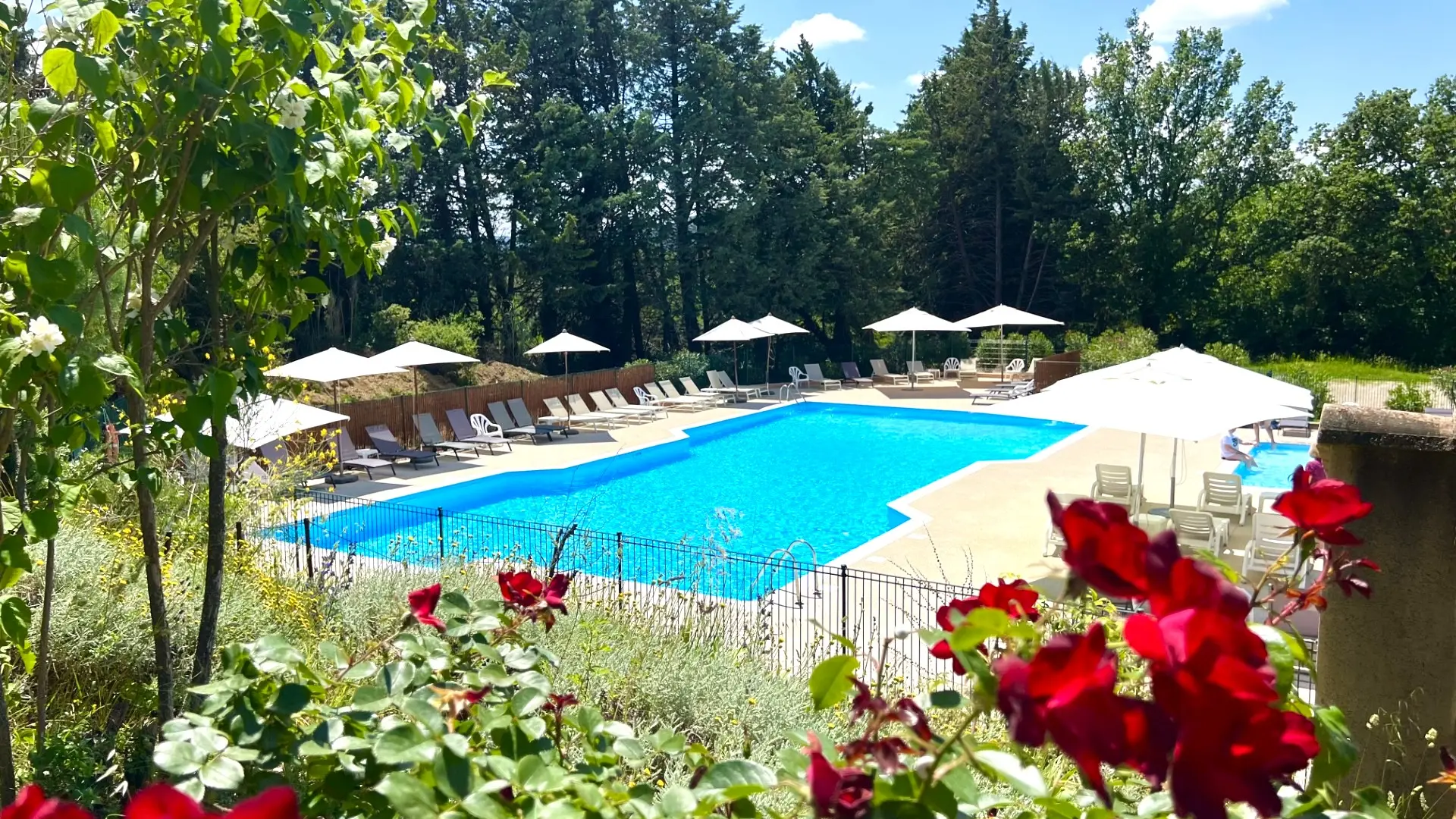 Vue piscine entièrement rénovée