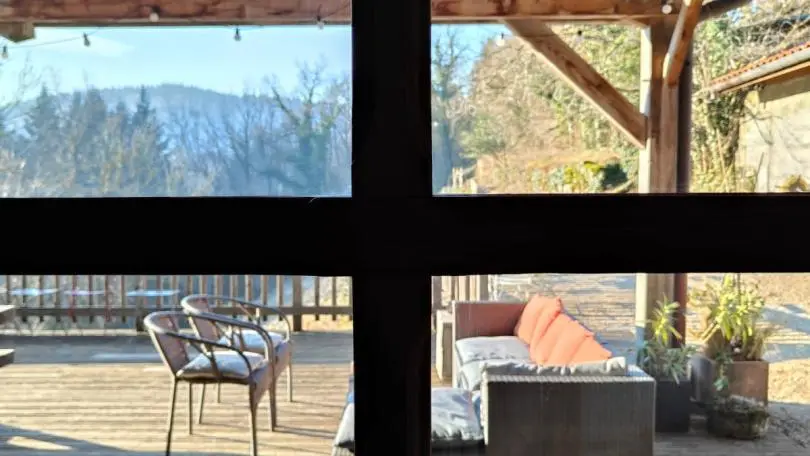 La terrasse vue de l'intérieur