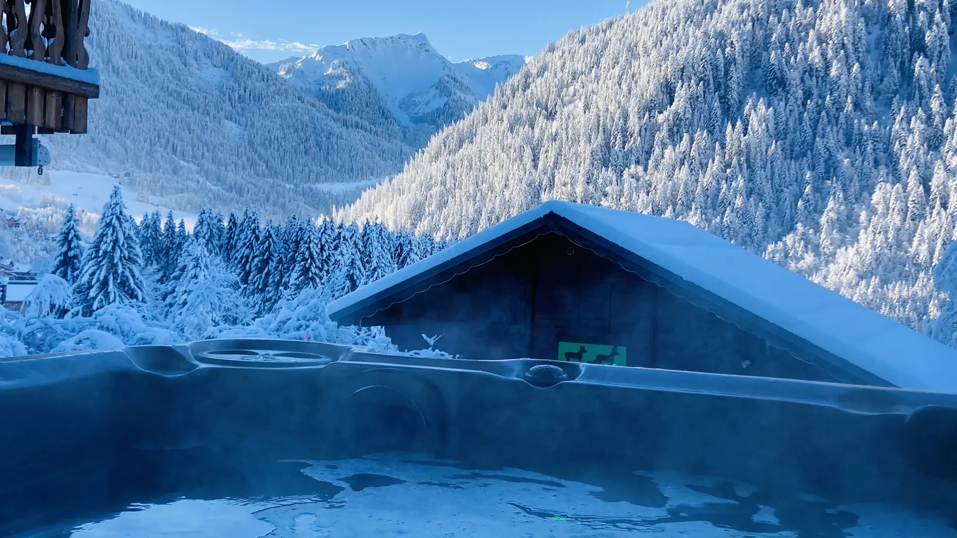 Chalet extérieur hiver