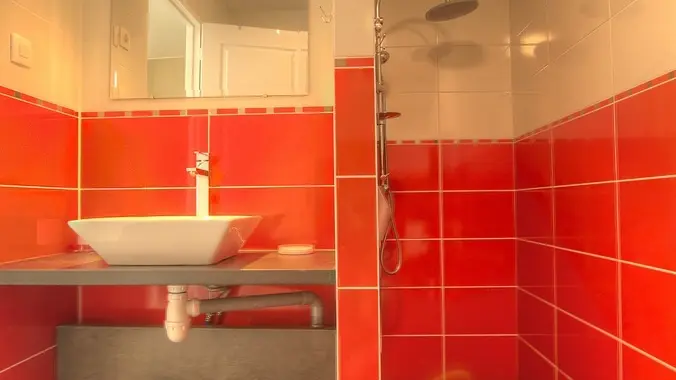 salle d'eau + wc, du gîte le cocon