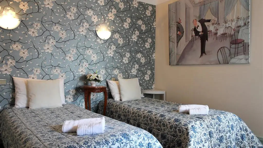 Chambre bleu fleurs