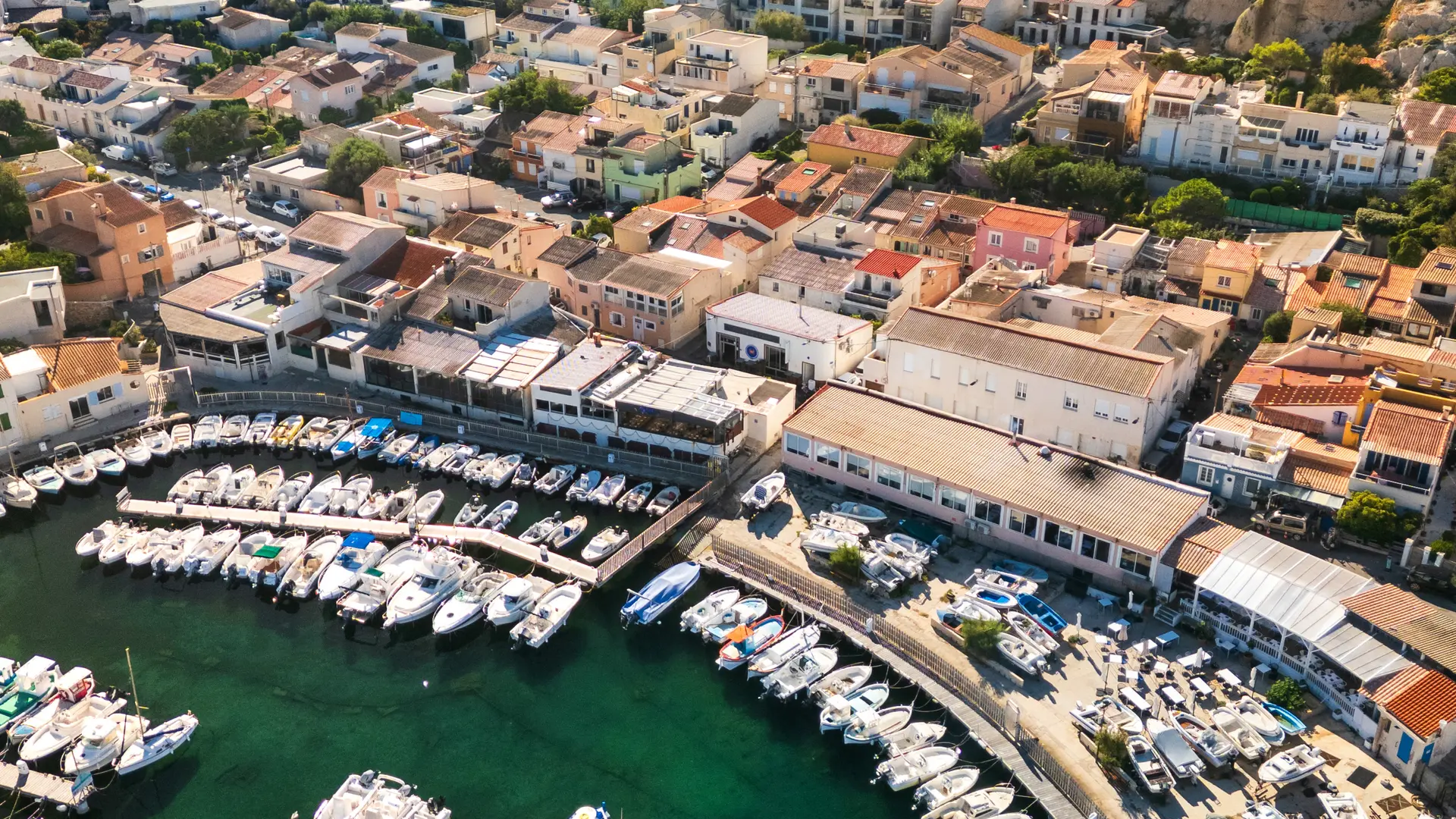 Vue aérienne de Callelongue