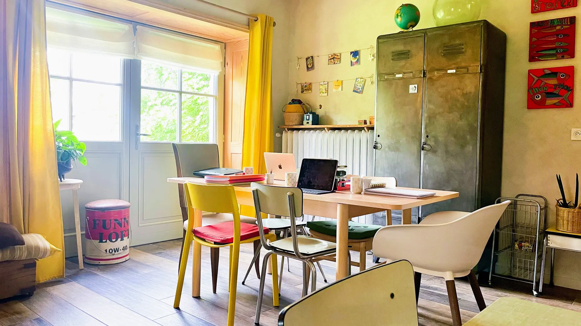 Réunions, espace de travail et coin repas