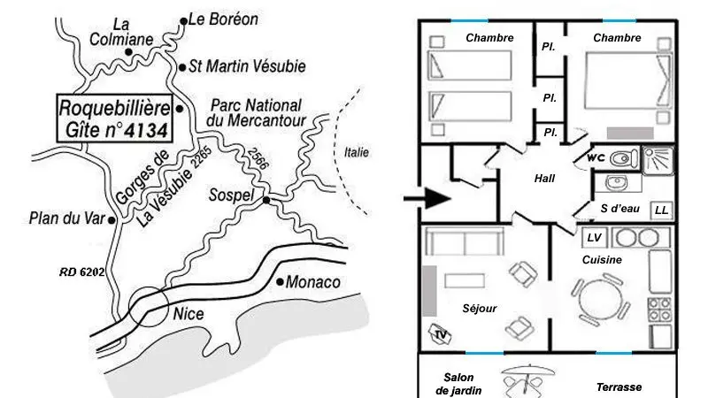 Gîte Les Hirondelles-Le plan-Roquebillière-Gîtes de France des Alpes-Maritimes