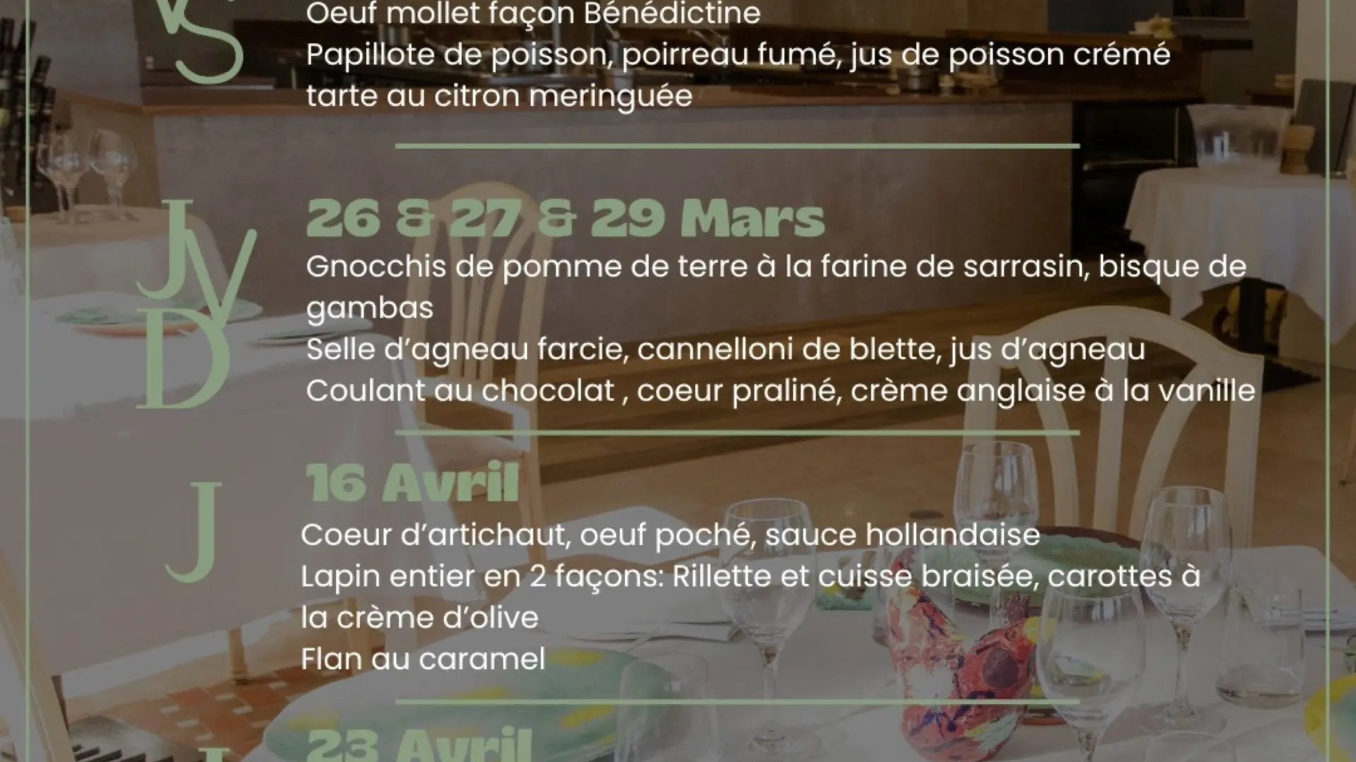 Cours de cuisine du Printemps