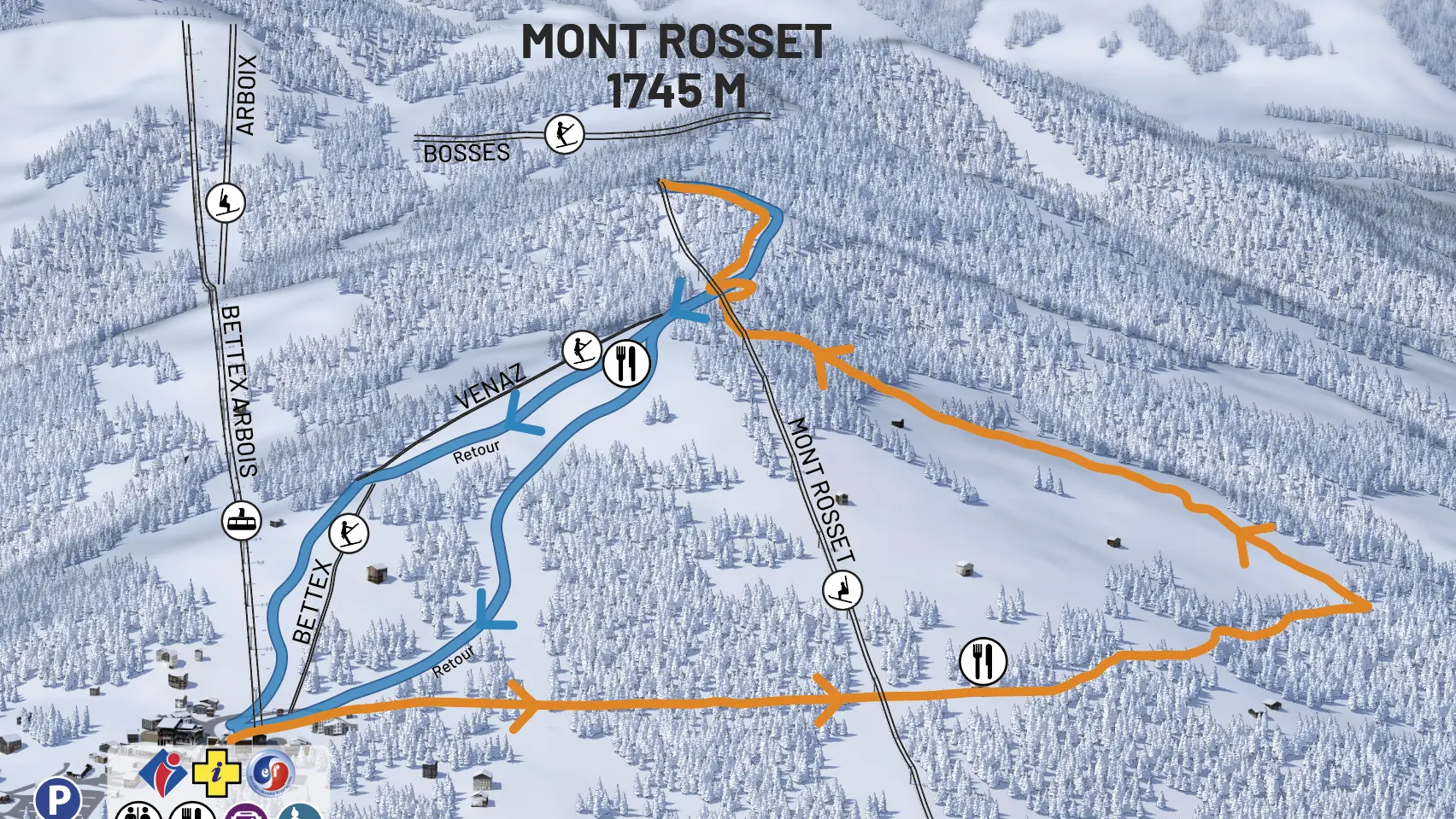 Itinéraire de ski de randonnée - Le Bettex / Télésiège des Monts Rosset