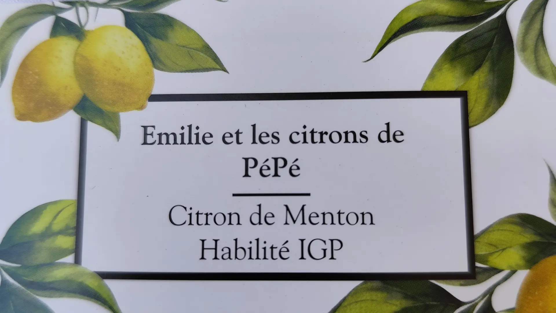 Producteur de Citron de Menton IGP