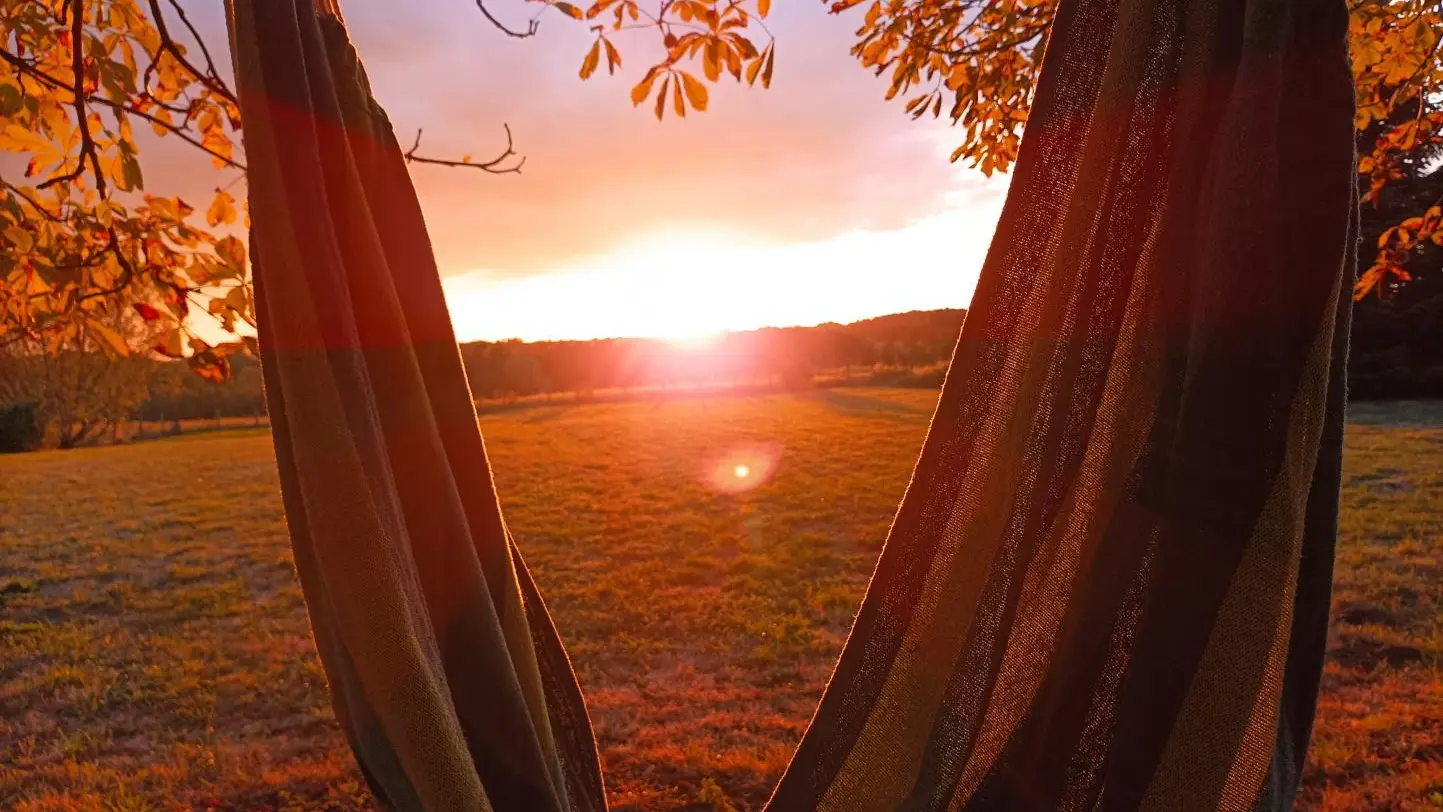 Coucher de soleil depuis les transats