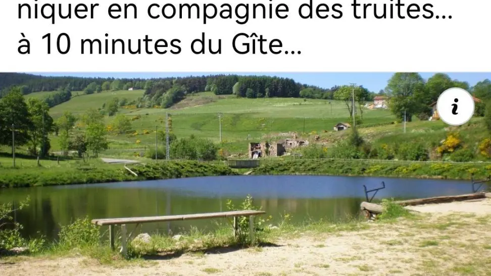 Plan d'eau à Sauvain
Truites du Haut Lignon
à 10 minutes