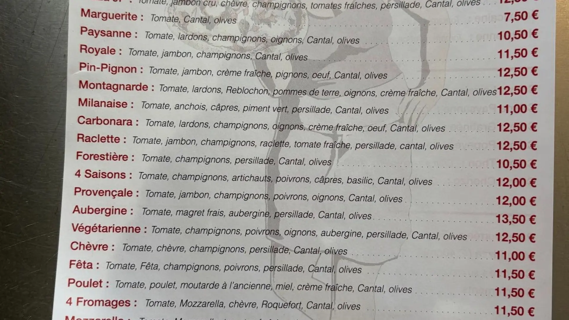 Tarifs