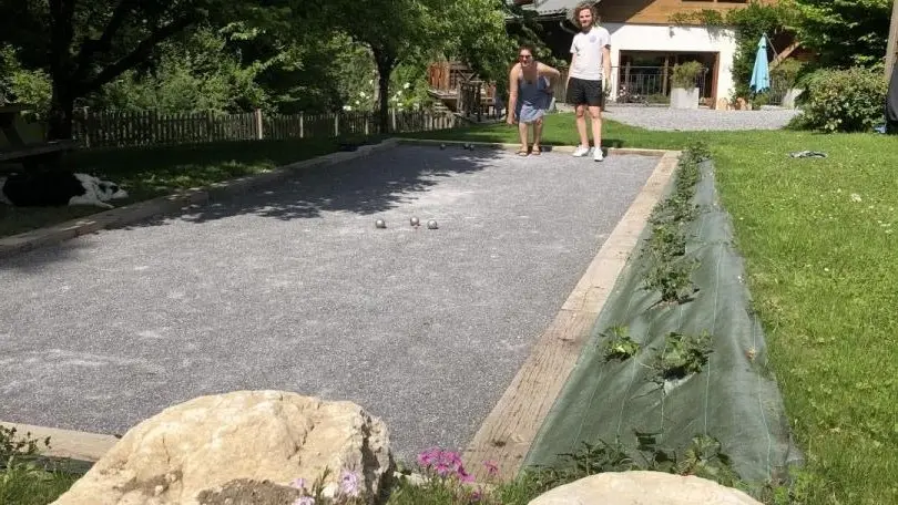 Le terrain de pétanque du gîte