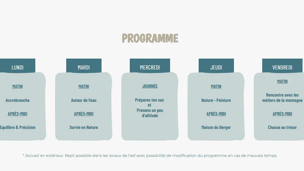 Programme Mon aventure en montagne_Orcières