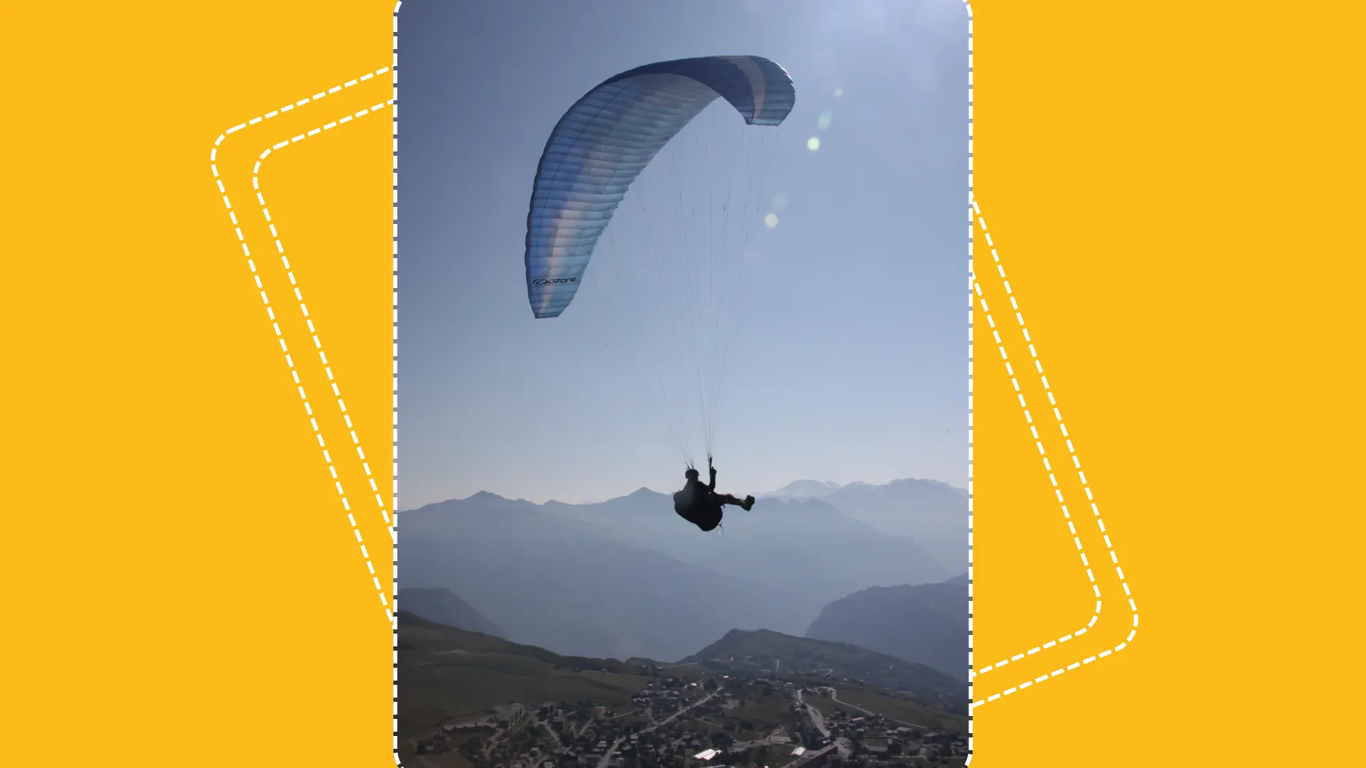 Parapente dans le ciel de La Toussuire