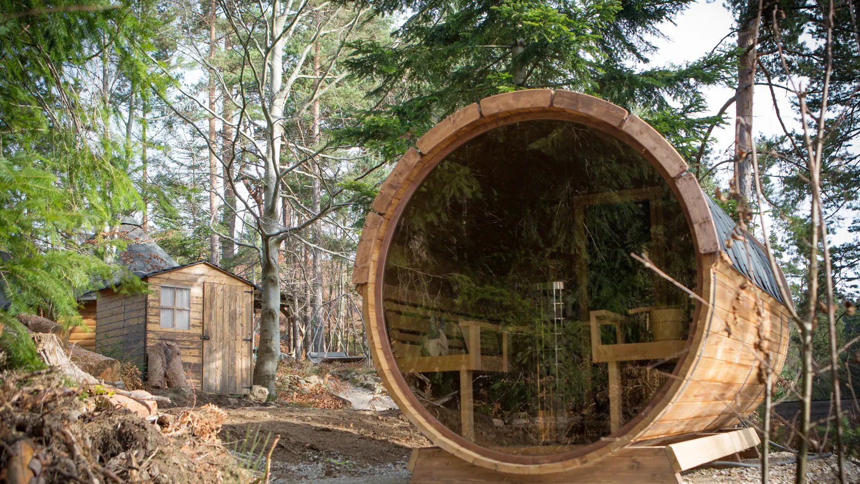 tonneau sauna l'été