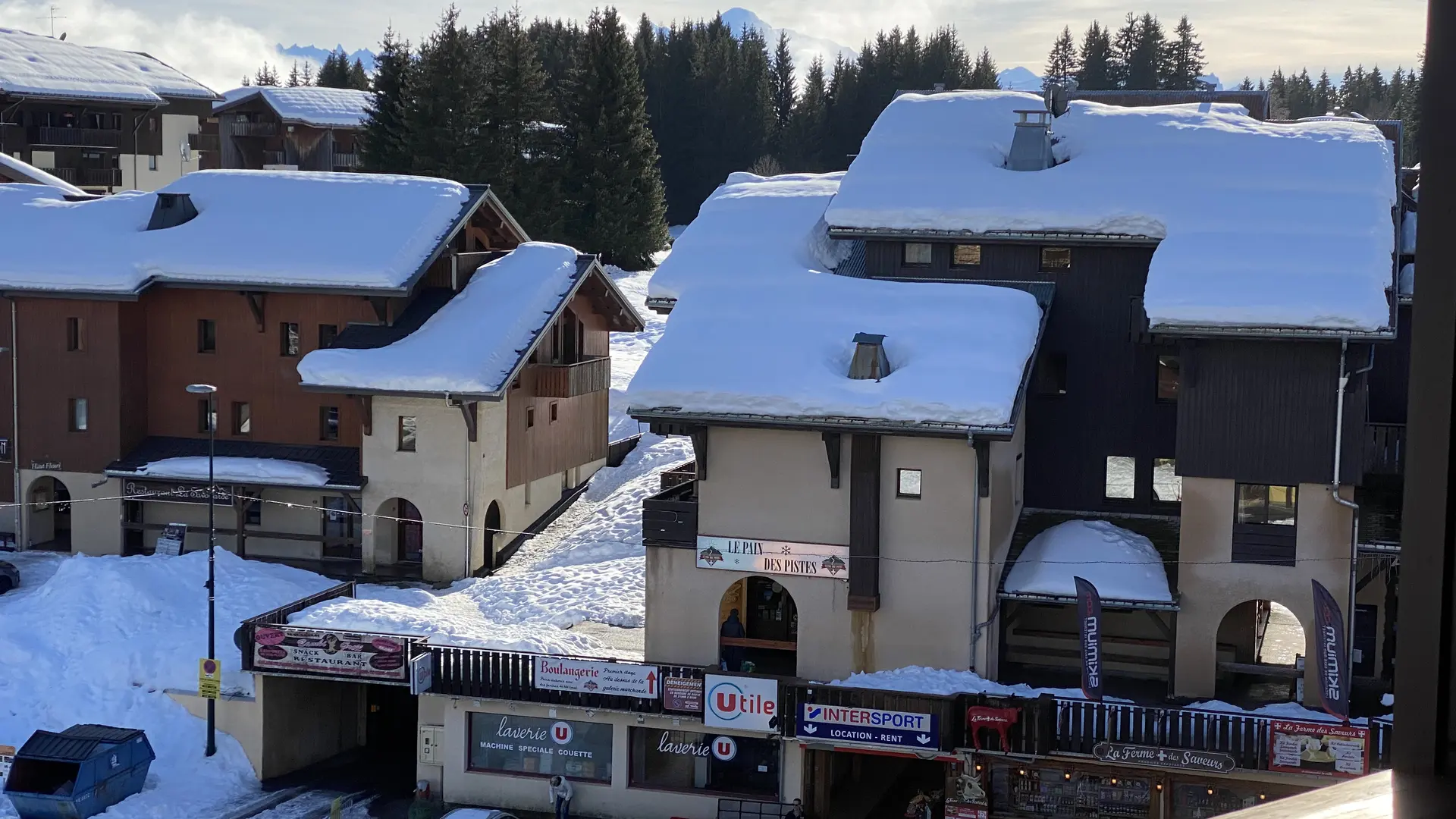 Vue du balcon en hiver