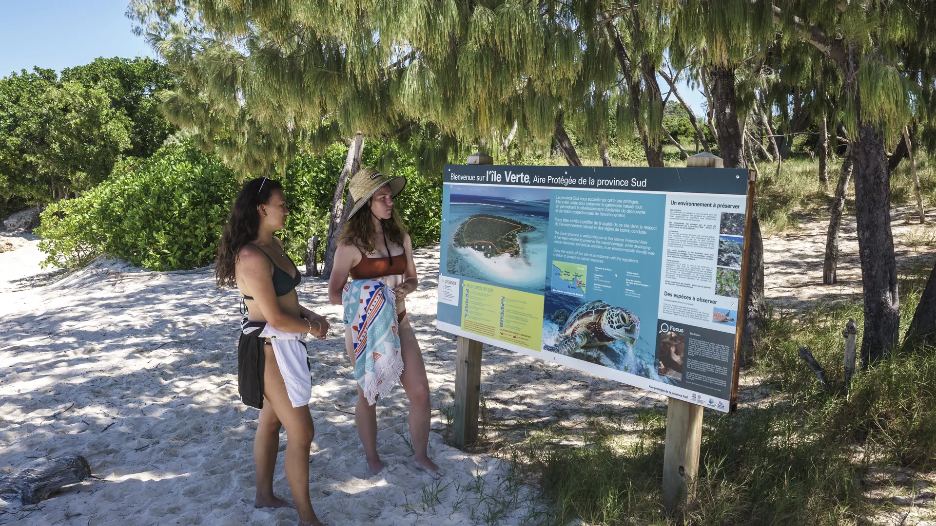 Panneau d'explication de l'île Verte