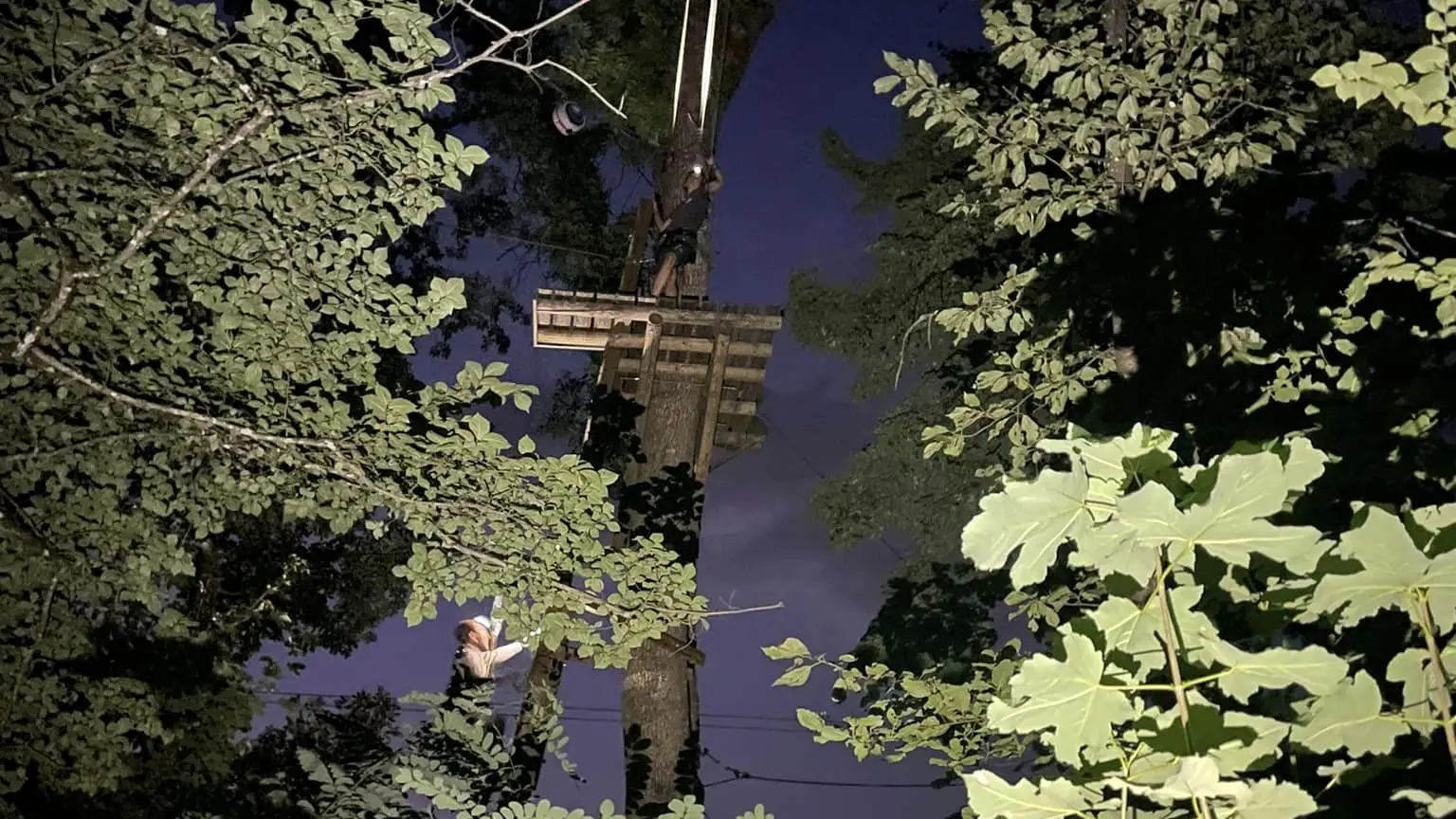 Parcours accrobranche la nuit