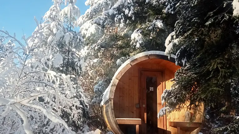 tonneau sauna hiver