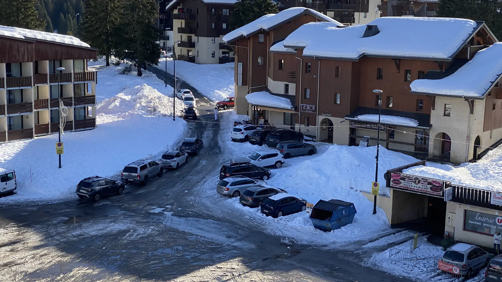 Vue du balcon en hiver