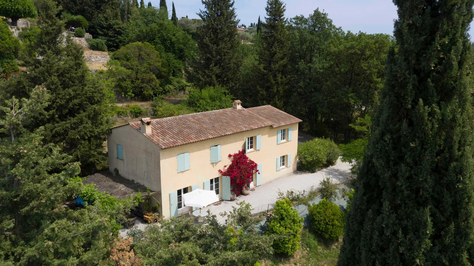 Vue aérienne de la propriété