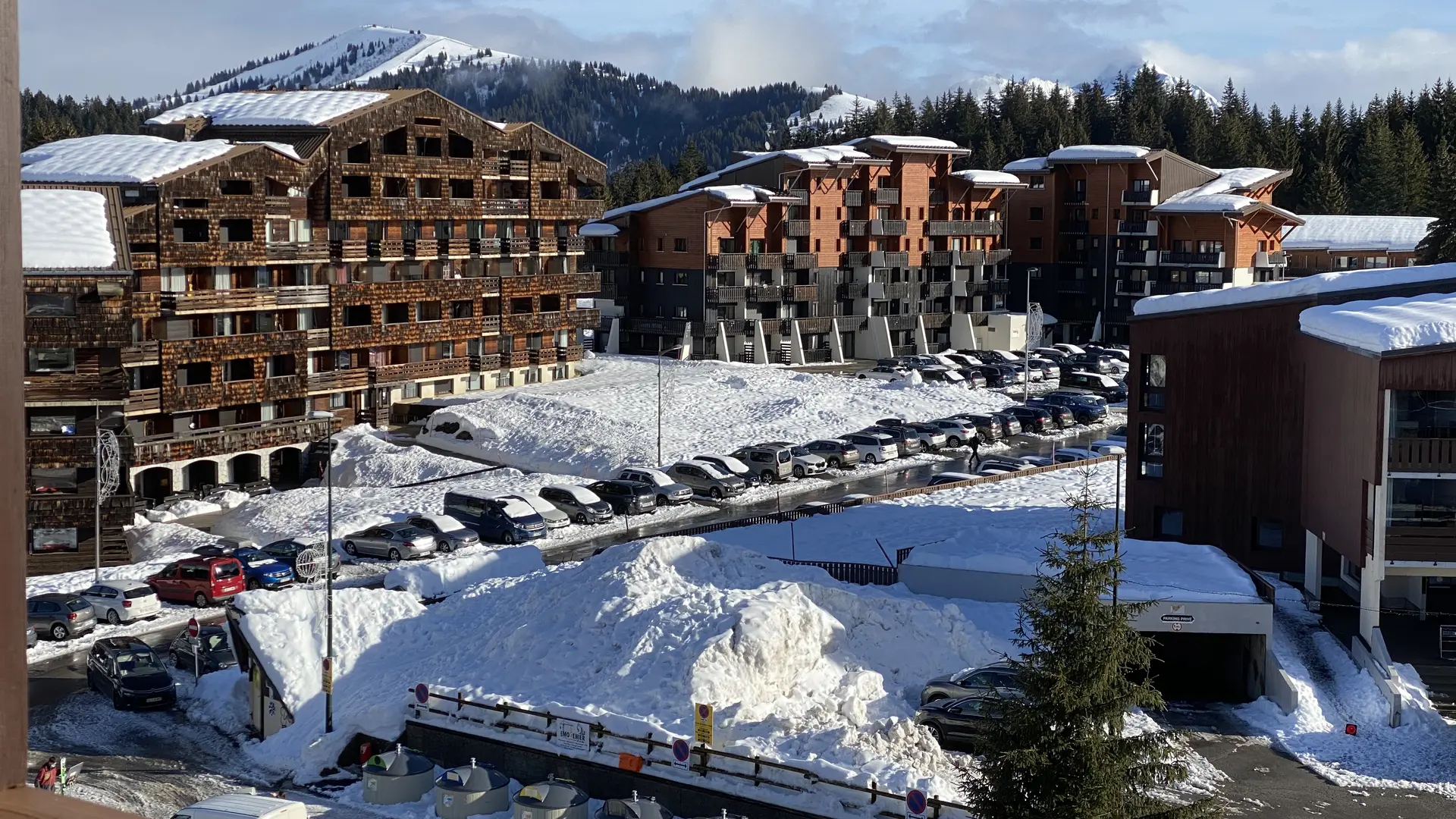 Vue du balcon en hiver