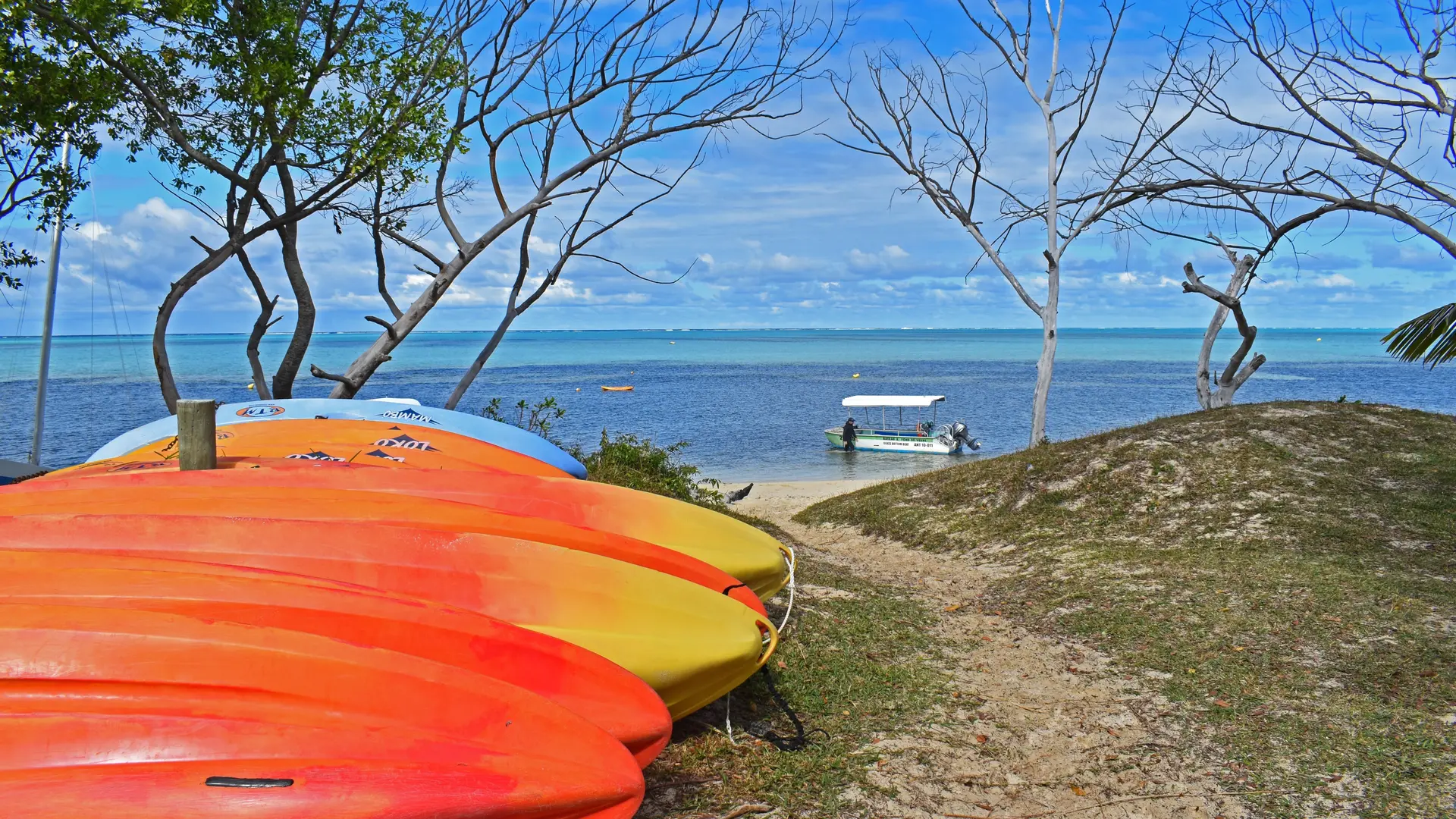 Les kayaks sur la plage