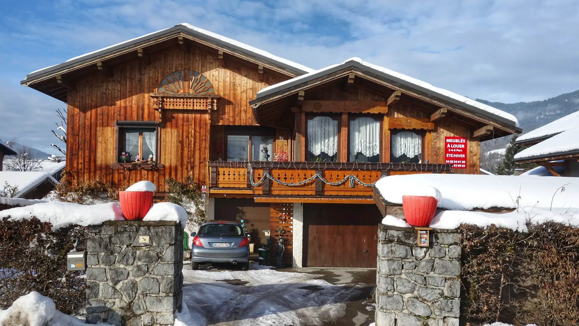 Chalet vue extérieur hiver