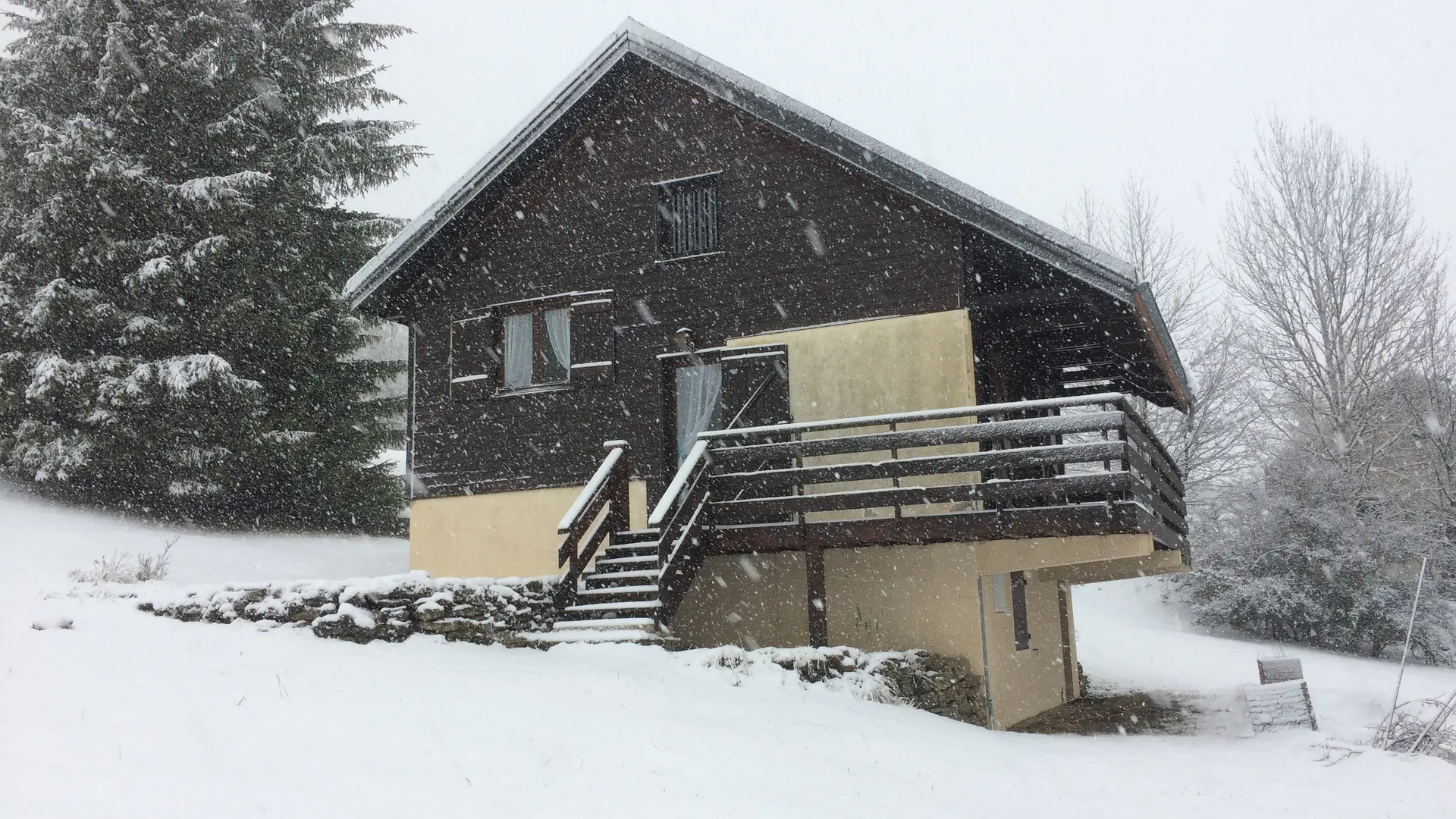 chalet en hiver