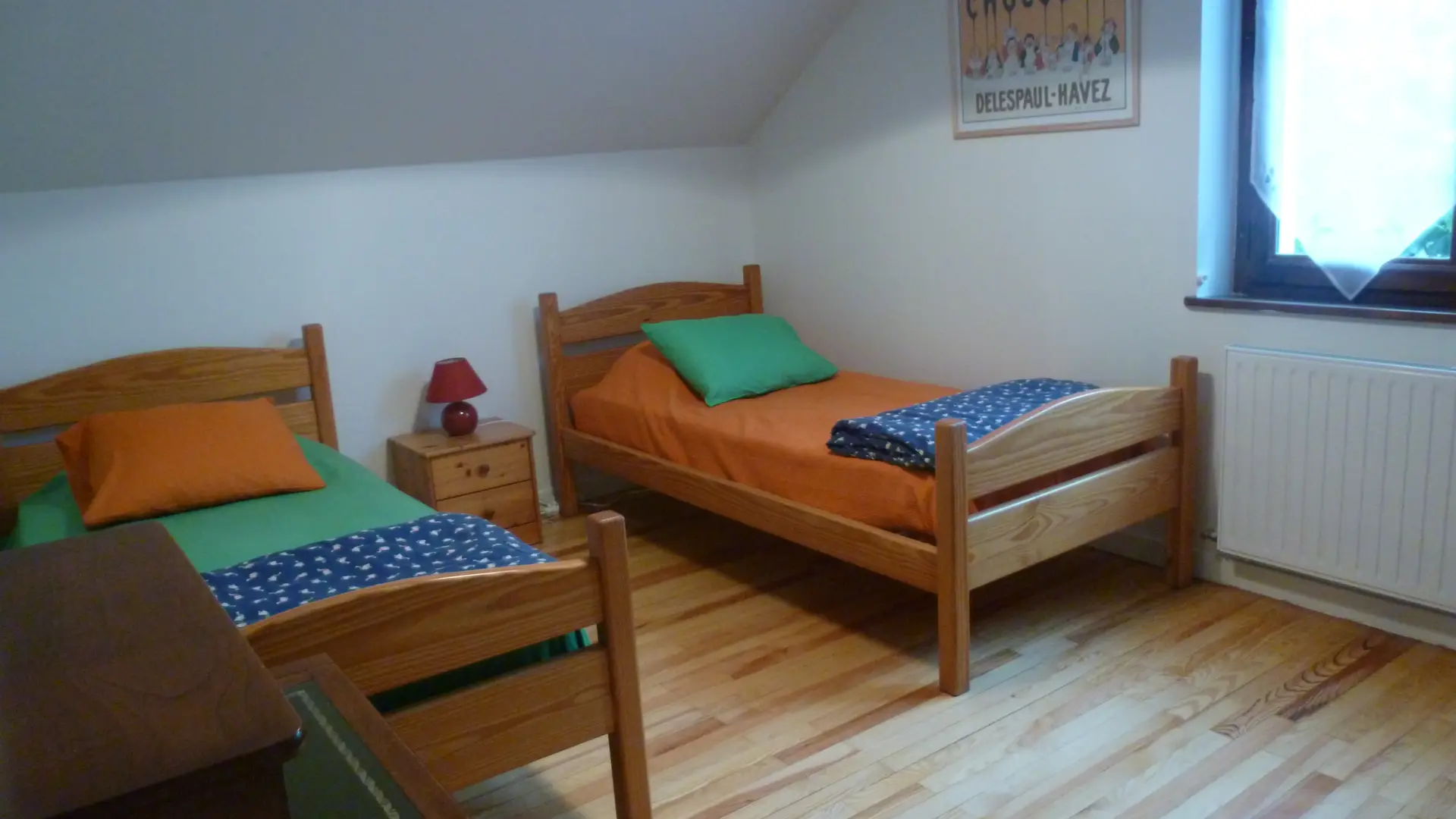 Chambre, lits simples