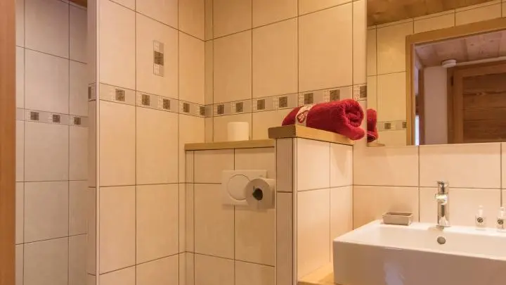Douche italienne, vasque, sèche serviette, sèche cheveux
