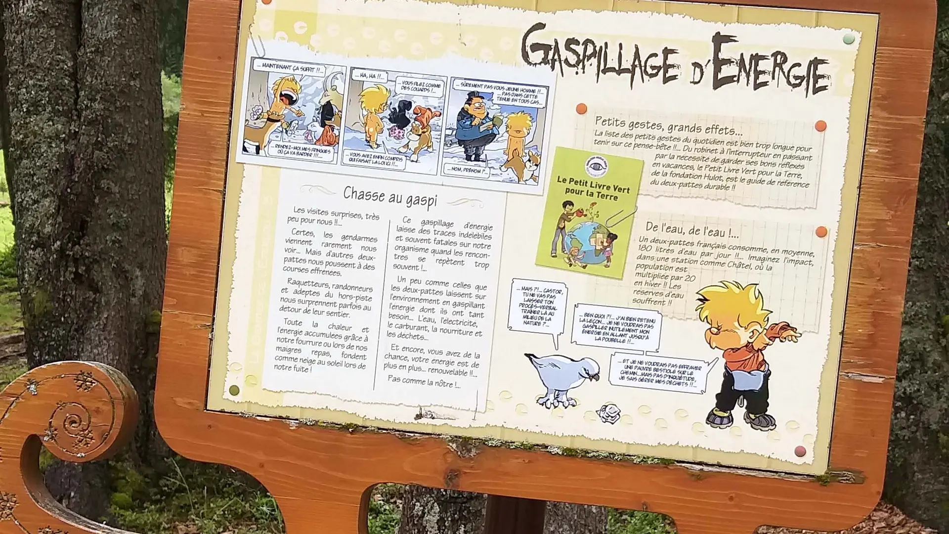Sentier de l'Éterlou - Panneau sur le gaspillage de l'énergie